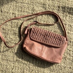 Anthropologie‎ Day & Mood Peachy Pink Leather Noora crossbody purse